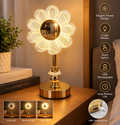 LED Crystal Flower Table Lamp | USB Rechargeable Touch Light