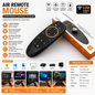 2.4GHz Wireless Air Mouse Remote with 6-Axis Gyroscope & Voice Control for Smart TV, Android TV Box, PC & Projector