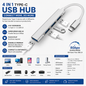 4-in-1 USB Type-C Hub with 3 USB 3.0 Ports | High-Speed OTG Adapter for Laptop, MacBook & Smartphones